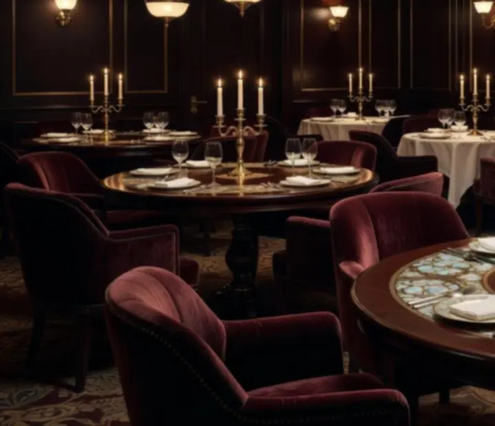 Candlelit poker tables and luxury dining room at Cinderand Chance in Sydney